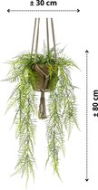 Asparagus Kunst Hangplant 80cm | Levensechte kunstplant | Kunst hangplant | Kunstplant voor binnen