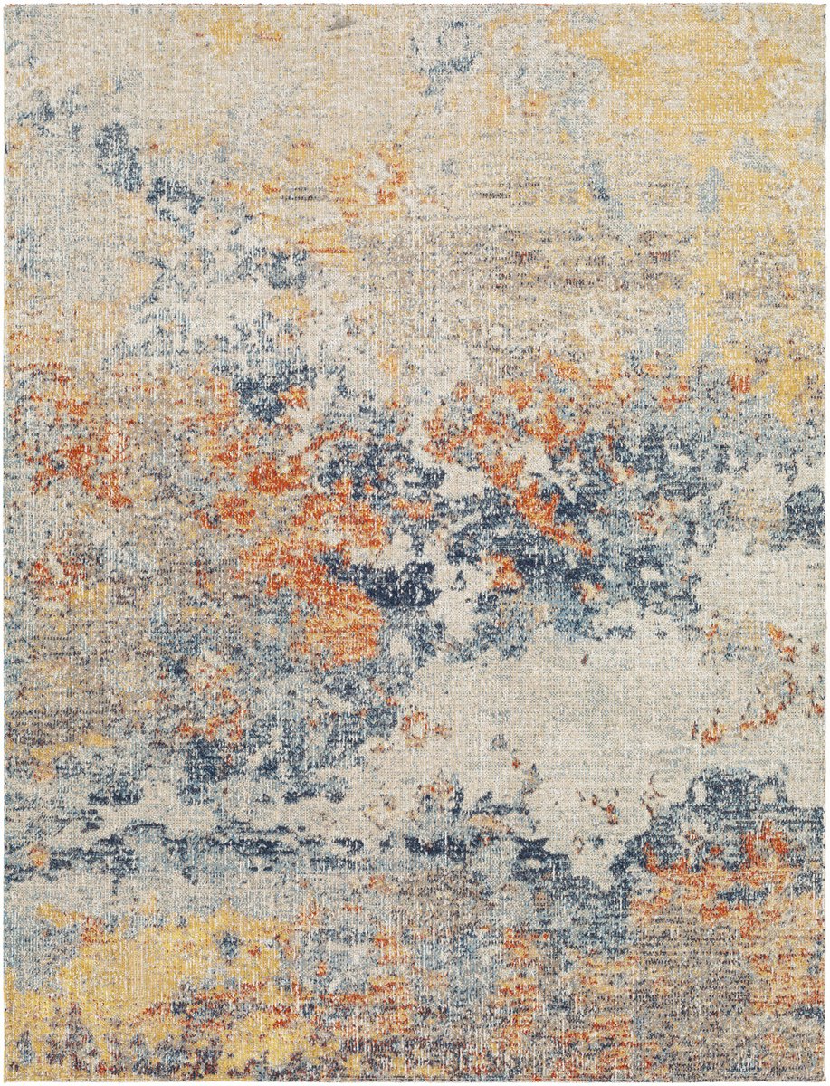 SURYA - MONA - Modern abstract design - Geel/blauw - Geschikt voor buiten