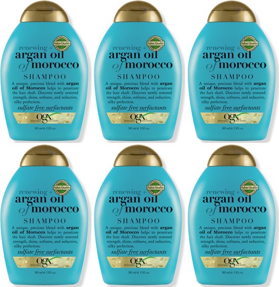 OGX Renewing + Argan Oil of Morocco Shampoo, 6 X 385 ml - Voordeelverpakking