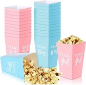 24 Genderreveal popcorn bakje Team Boy en Team Girl - genderreveal - popcorn - boy - girl - babyshower - geboorte - zwanger