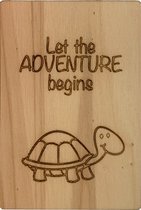 Woodyou - Houten wenskaart - Let the adventure begins