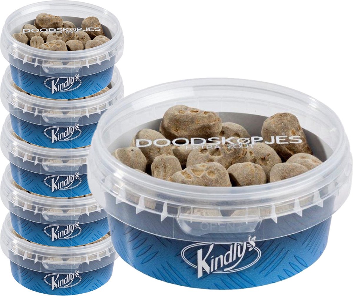 6 Potjes Kindlys Bakje Salmiak Hagel á 120 gram - Voordeelverpakking Snoepgoed