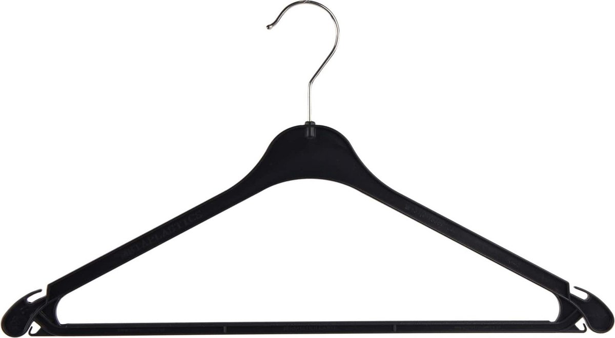 kledinghangers K43 Zwart met inkepingen 43 cm 20 st - Merkloos