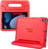 HappyCase Kinder Tablethoes Geschikt voor Apple iPad 10.2 2019/2020/2021 | Kindvriendelijke Hoes | Beschemhoes | Kinderhoes | met Handvat en Standaard | Rood