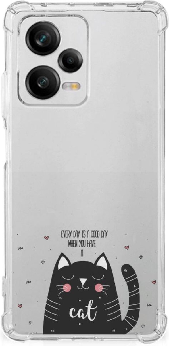 Xiaomi Redmi Note 12 Pro Plus Stevig Bumper Hoesje Cat Good Day