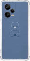 Siliconen Back Cover Xiaomi Redmi Note 12 Pro Plus Telefoonhoesje met doorzichtige rand Baby Rhino