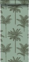 ESTAhome behangpapier palmbomen vergrijsd groen - 139165 - 0,53 x 10,05 m