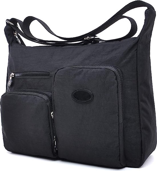 JENNIFER JONES - Damestas, grote Schoudertas voor vrouwen, crossbody-Bag, Draaggreep en schouderriem, 34x34x16 cm, Blauw JENNIFER JONES - Damestas, grote Schoudertas voor vrouwen, crossbody-Bag, Draaggreep en schouderriem, 34x34x16 cm, Blauw