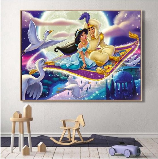 Diamond Painting - Aladdin - 35 x 45 cm - 35 Diverse Kleuren - Ronde  Steentjes -... | bol