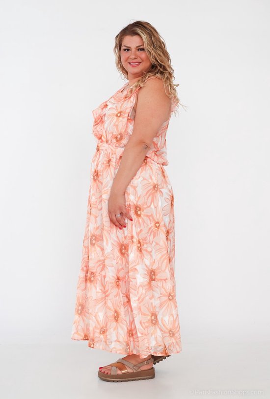 EXLUSIEVE DROMRIGE JURK VOOR EEN MAATJE MEER /PASTELORANJE– maat