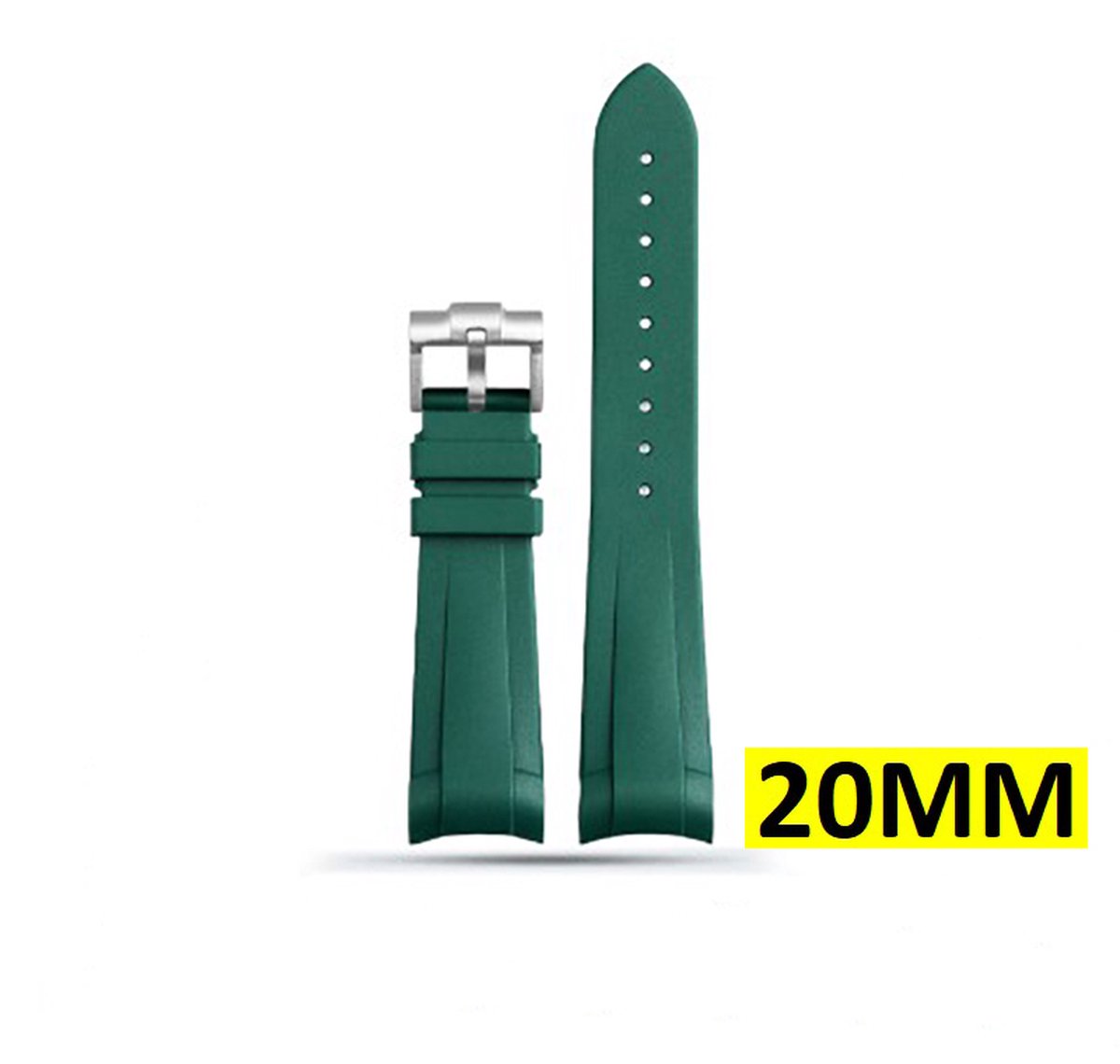 Siliconen horloge band - Geschikt voor Tudor Bay - Waterbestendig - 20MM - Groen