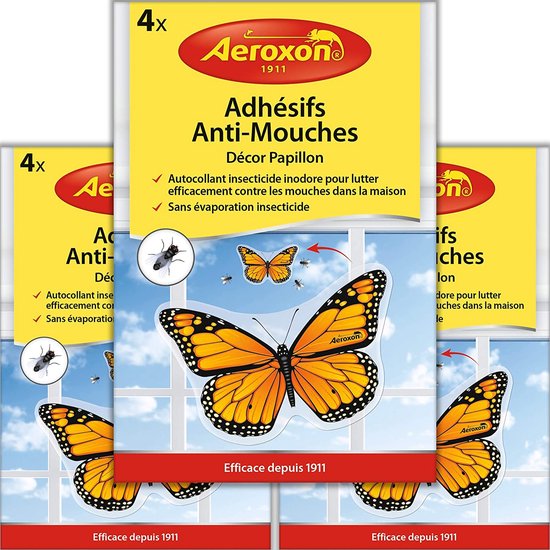 Trappola Per Mosche Aeroxon Vliegenval | 4 Adesivi Da Finestra | Cattura Insetti In Casa - 5