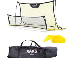 foto van Raku Sports Tchouk Voetbal Rebounder Voetbaldoel - Accessoires & Spullen voor Training - Voetbalgoal met Pionnen - Trainingsmateriaal - Stuitbaltrainer - Rebounder
