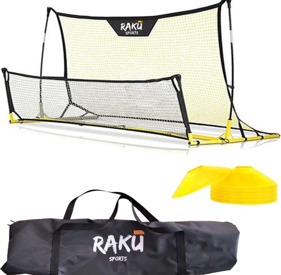 Raku Sports Tchouk Voetbal Rebounder Voetbaldoel - Accessoires & Spullen voor Training - Voetbalgoal met Pionnen - Trainingsmateriaal - Stuitbaltrainer - Rebounder