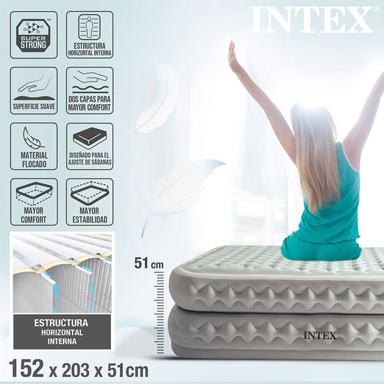 Lit gonflable Intex Supreme Air-Flow Bed - 2 personnes - 203x152x51 cm