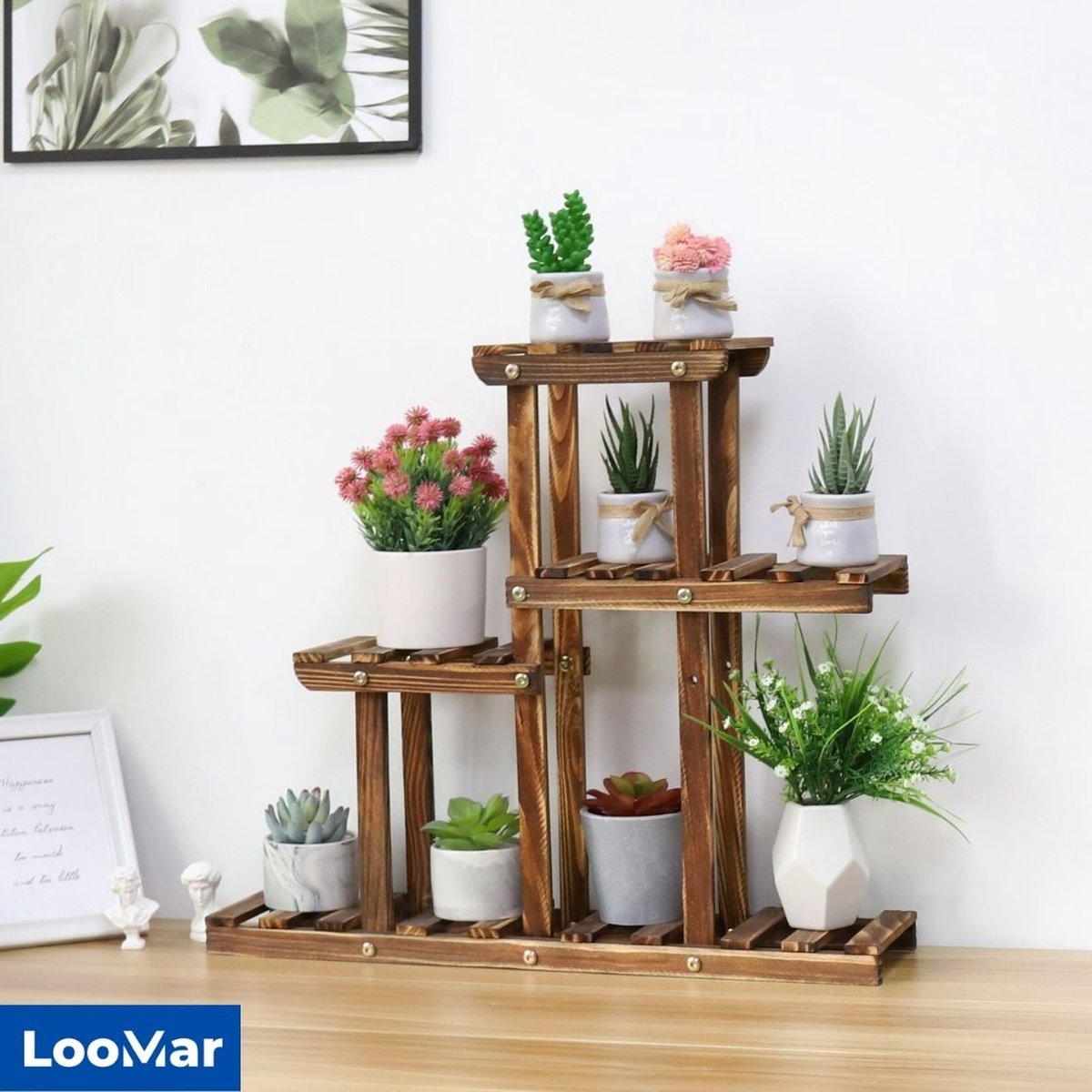 LooMar Plantentafel Plantenrek – Plantenstandaard / Plantenhouder - Plantentrap - Geschikt voor binnen en buiten