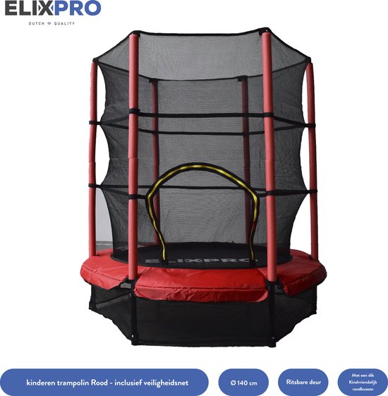 ElixPro Kinder Trampoline - Met veiligheidsnet - 50KG Draagvermogen -  Trampoline 140cm... | bol.com