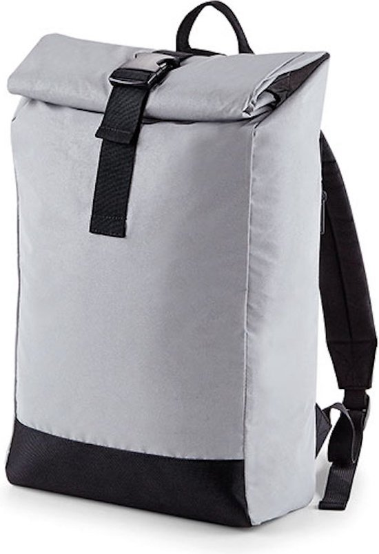 Reflective Roll-Top Backpack/Rugzak BagBase - 15 Liter Silver