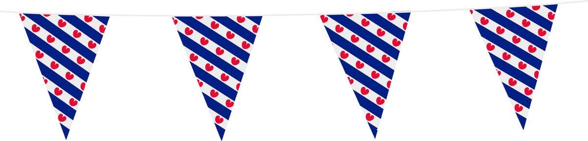 3x Vlaggenlijn Friesland 10 Meter - Voetbal EK WK Landen Feest Versiering Decoratie