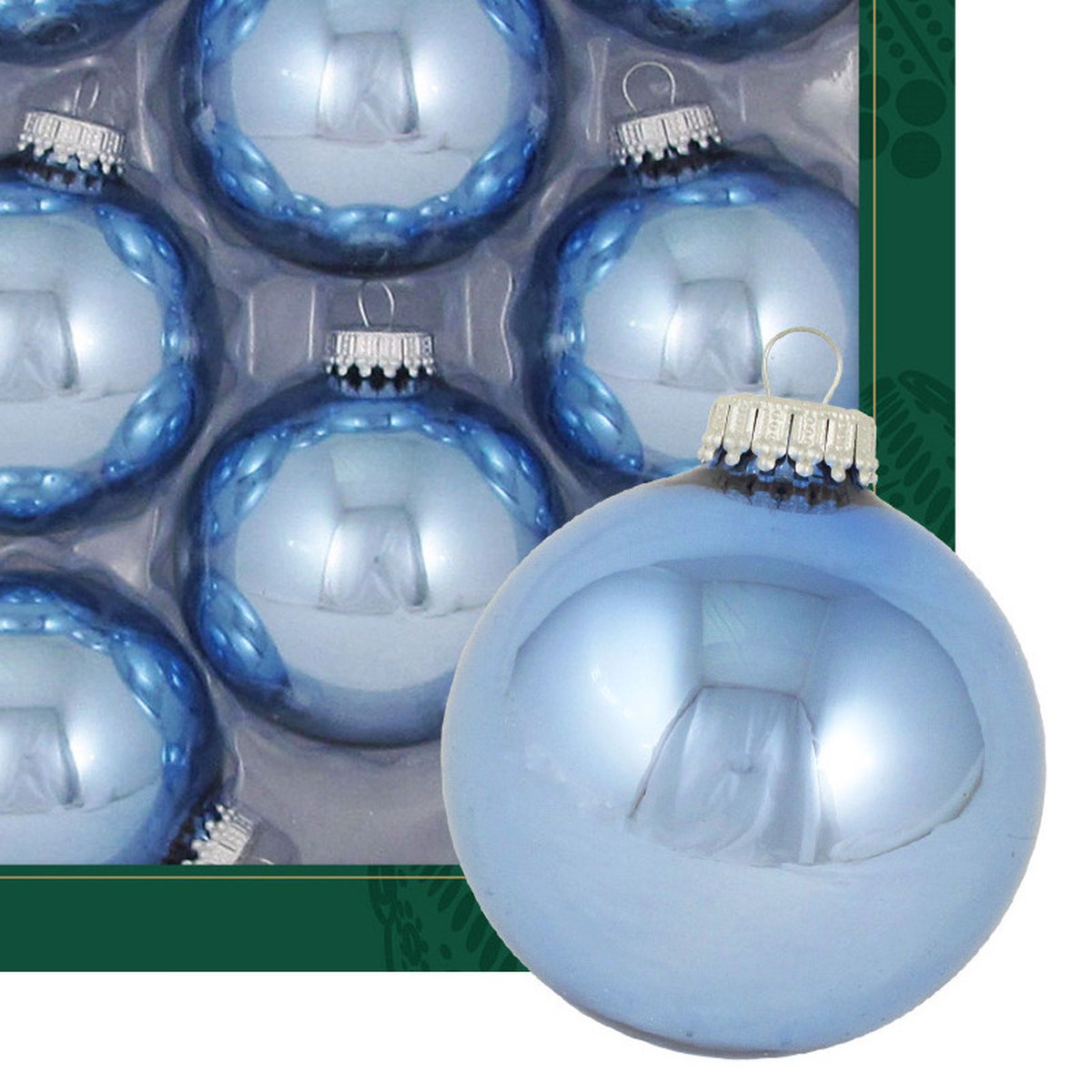 Krebs kerstballen - 16x stuks - lichtblauw - glas - 7 cm - glans – foto 3