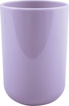 MSV Porte-gobelet/brosse à dents pour salle de bain Porto - Plastique PS - violet lilas - 7 x 10 cm