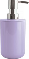 MSV Pompe/distributeur de savon Porto - Plastique PS - violet lilas/argent - 7 x 16 cm - 260 ml