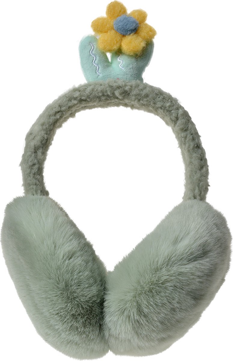 Melady Oorwarmers Kinderen Bloem one size Groen Polyester