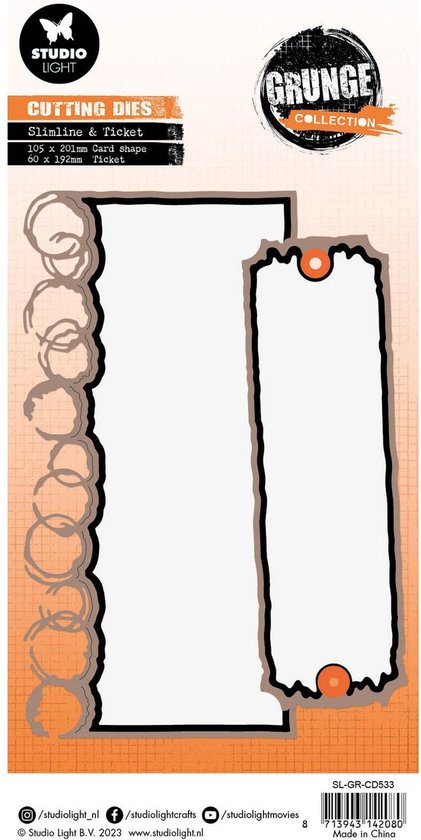 Studio Light Grunge Collection Snijmallen Slimline & Ticket | bol