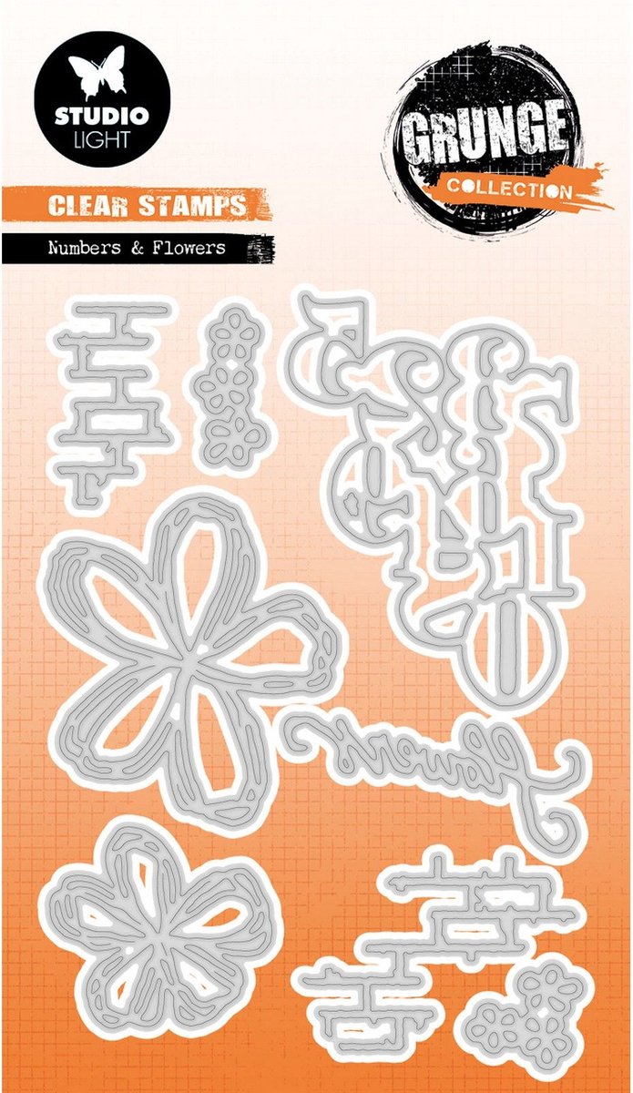 Studio Light Grunge Collection Cutting Dies Numbers & Flowers