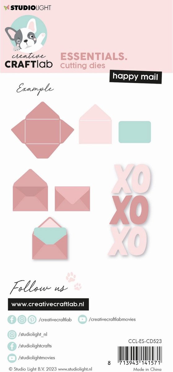Studio Light Creative Craftlab Essentials Cutting Dies Happy Mail CCL-ES-CD523