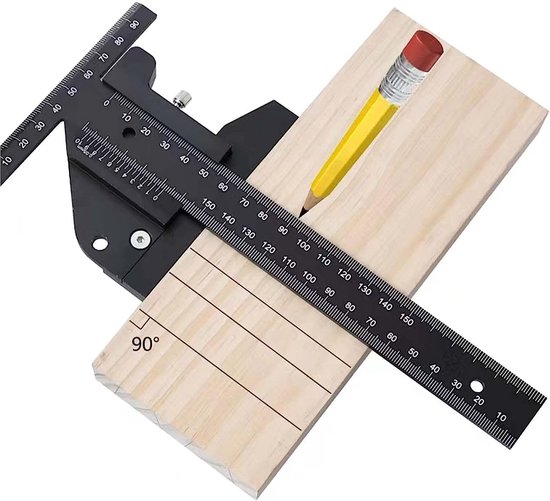 Règle de travail du bois 300 mm T Règle pour menuiserie professionnelle  Règle d'angle