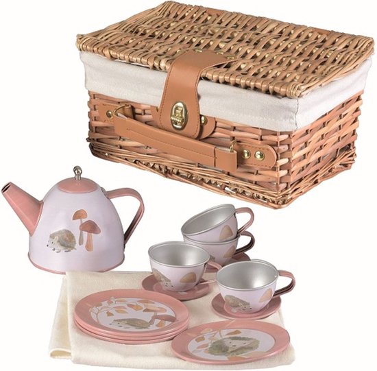Egmont Toys Theeset blik Egel in rieten mand. 3+