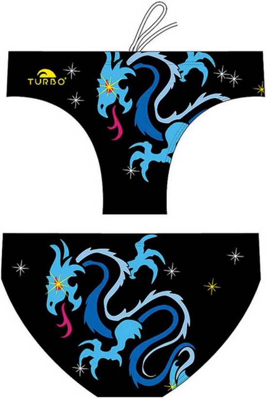 Foto: Turbo dragon zwemslip blauw zwart m man