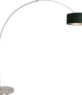 Steinhauer Sparkled vloerlamp - booglamp - 230 cm hoog - verstelbaar - staal met groen lampenkap
