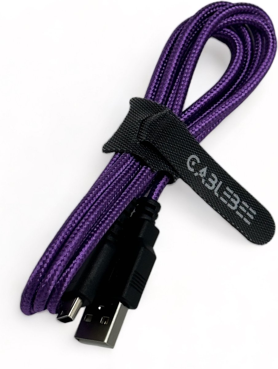 Cablebee USB oplader / laadkabel geschikt voor Nintendo DS Lite - Lengte 1.5 meter - Paars