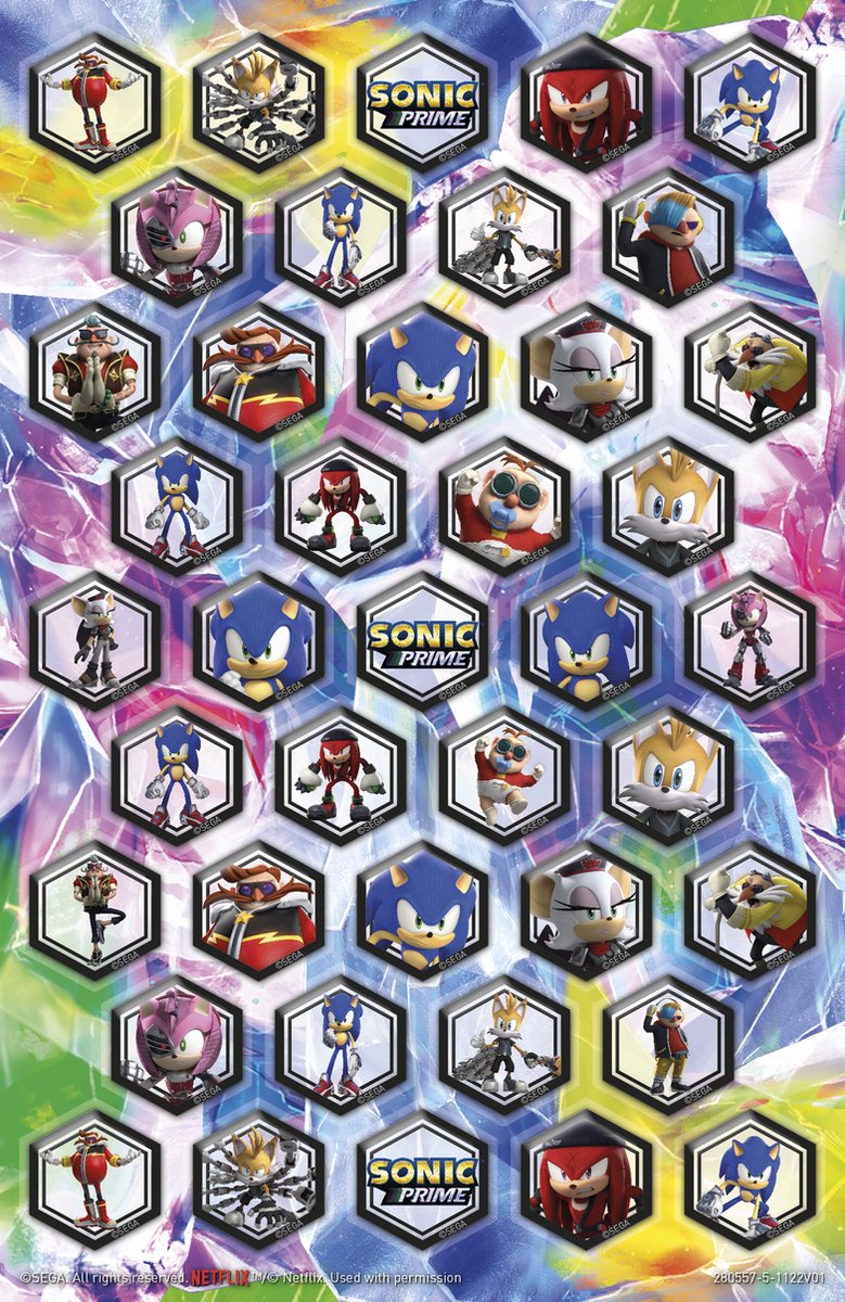 Sonic Prime stickers Totum XL super sticker set 7 vellen incl. luxe metallic en laser stickers 38 x 36 cm - cadeau jongens vanaf 4 jaar — afbeelding 12