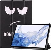 Case2go - Tablet hoes geschikt voor Samsung Galaxy Tab S9 Plus (2023) - Tri-Fold Book Case - Don't Touch Me