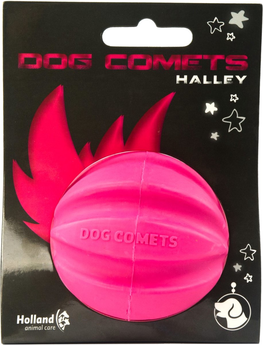 Dog Comets Ball Halley hondenspeeltje – Ø6 cm - Honden speelgoed – Natuurlijk rubber – Roze