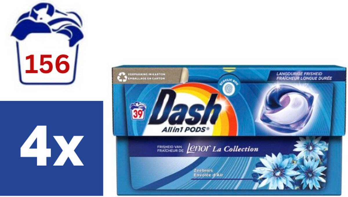 Goedkoopste Dash All in 1 Zeebries Pods - 4 x 39 pods