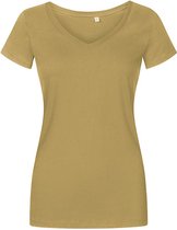 T-shirt Femme Col V à Manches Courtes Olive - 3XL