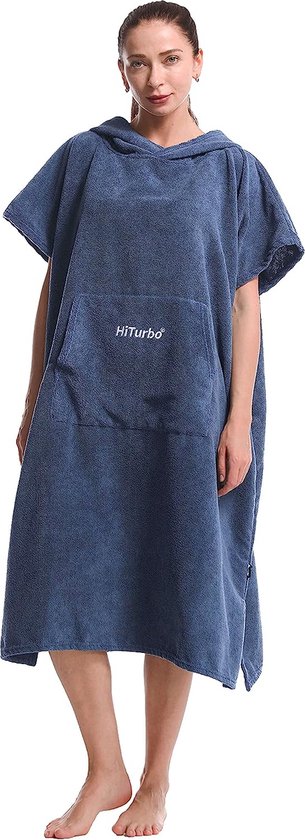 Hiturbo Changing Robe Handdoek Poncho Surf Badjas met korte mouwen en capuchon