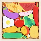 Cartoon - 3D Puzzels - Eten - Groente - Leren - Montessori - Puzzel - Houten spel - Educatief speelgoed voor Kinderen