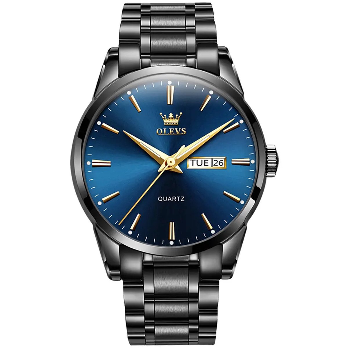 Heren Horloges- Horloges voor mannen-OLEVS-Zwart-Blauw-Watches-Cadeau