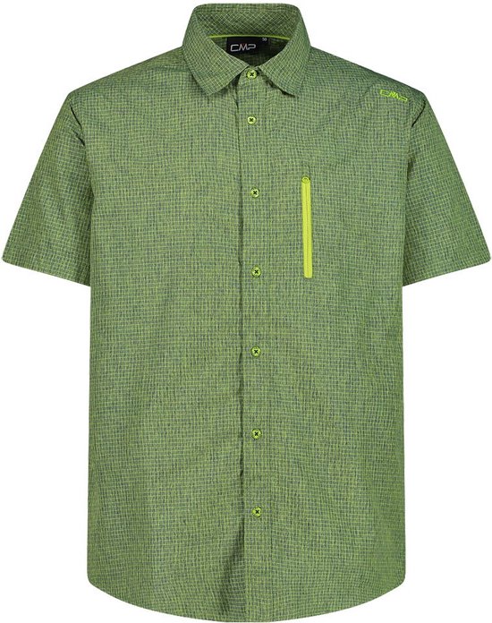 CMP Herrenhemd Kurzarm - Karomuster Pacific Ocean Blue Gr. 60 | Sportliches Freizeithemd