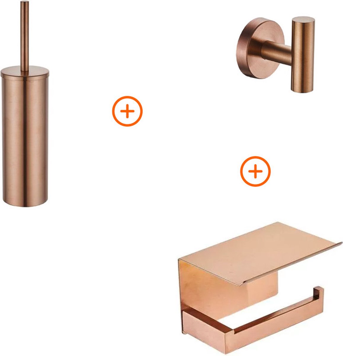 Toilet accessoires set Copper exclusief