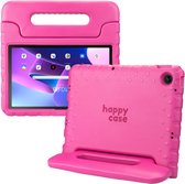 HappyCase Housse de Tablette Kinder Convient pour Lenovo Tab M10 Plus Gen 3 (10.6) | Couverture adaptée aux enfants | Couvercle de protection | Couverture pour enfants | avec poignée et support | Rose