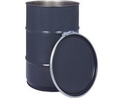 Olievat met deksel - prullenbak - 60 liter - staal - grijs