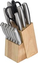 Lupine - Ensemble de couteaux - 14 pièces - Léger - Tranchant - Acier inoxydable - Bloc en bois - Aiguiseur de couteaux - Couteaux de cuisine