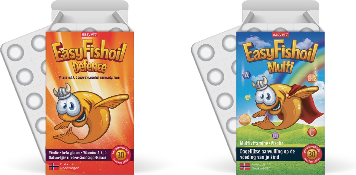 Goedkoopste EasyFishoil - Omega 3 voordeelpakket voor kinderen - EasyFishoil Defence EasyFishoil Multi