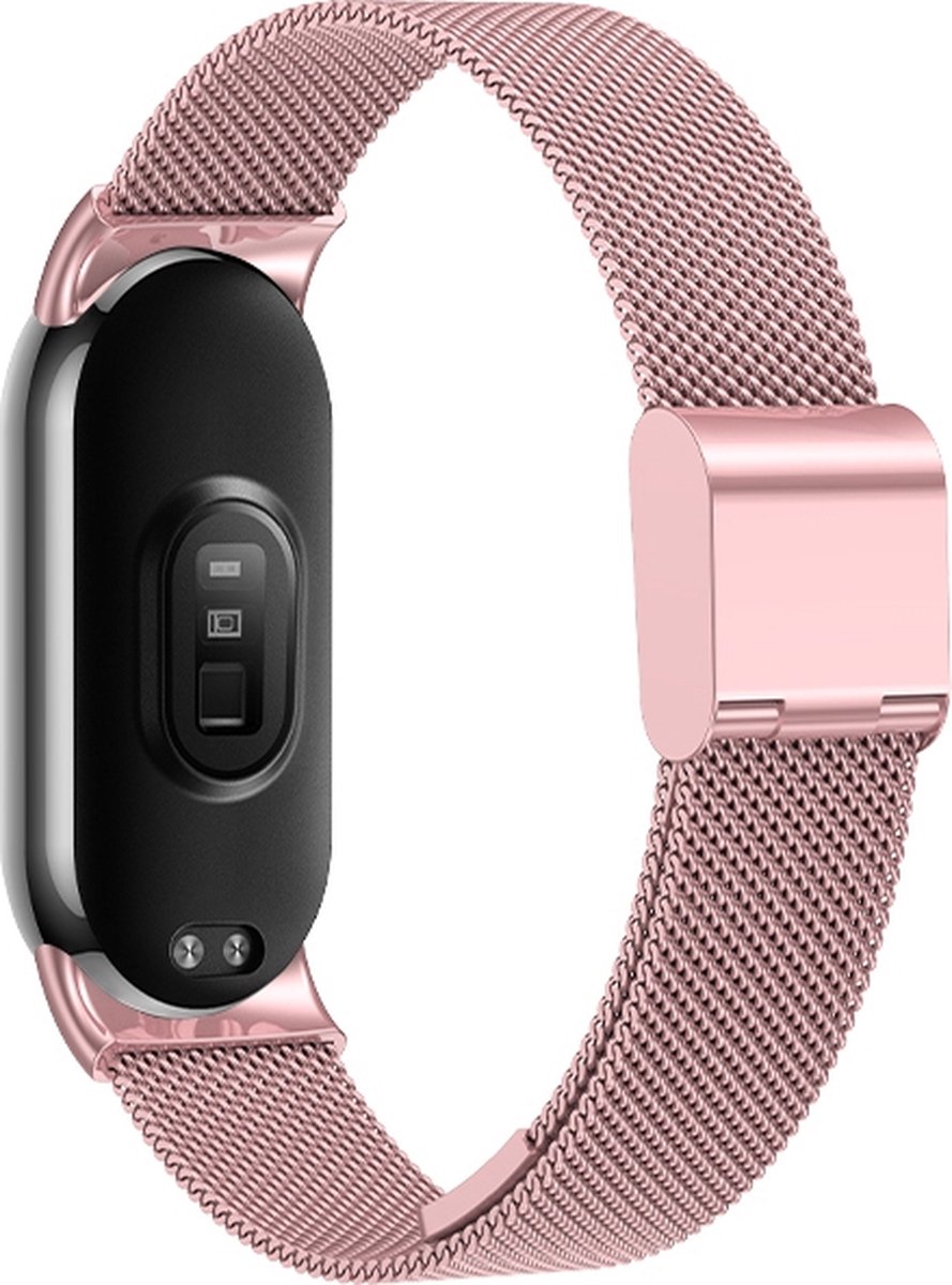 By Qubix - Milanese bandje - Rosé goud - Geschikt voor Xiaomi Smart Band 8 / 9 / 10